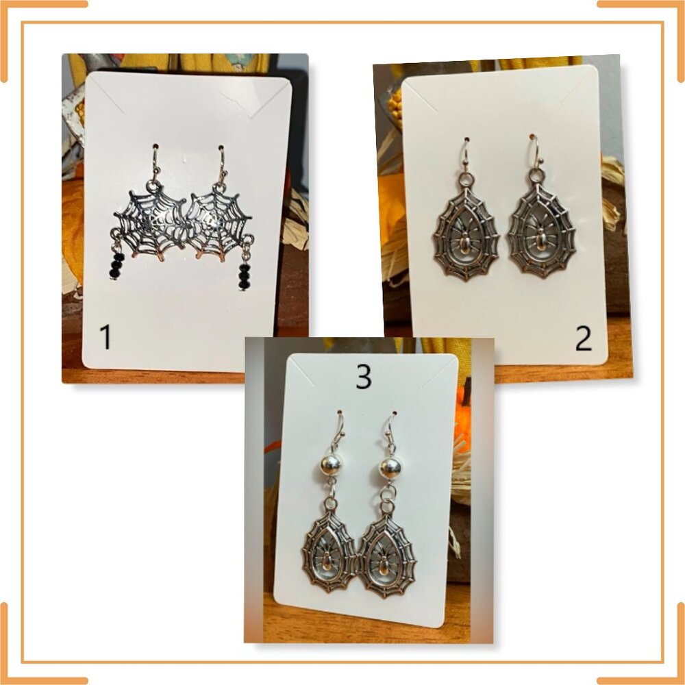 An assortment of spiderweb earrings (3) NEW